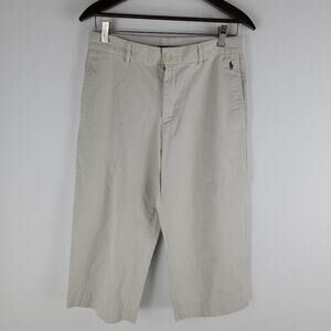 Ralph Lauren Sport Wide leg Capris Pants White Logo Size 10